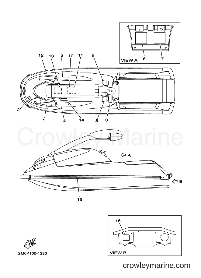 Yamaha Motors JET FOR SJ700AY (64VC) [030] - IMPORTANT LABELS 2