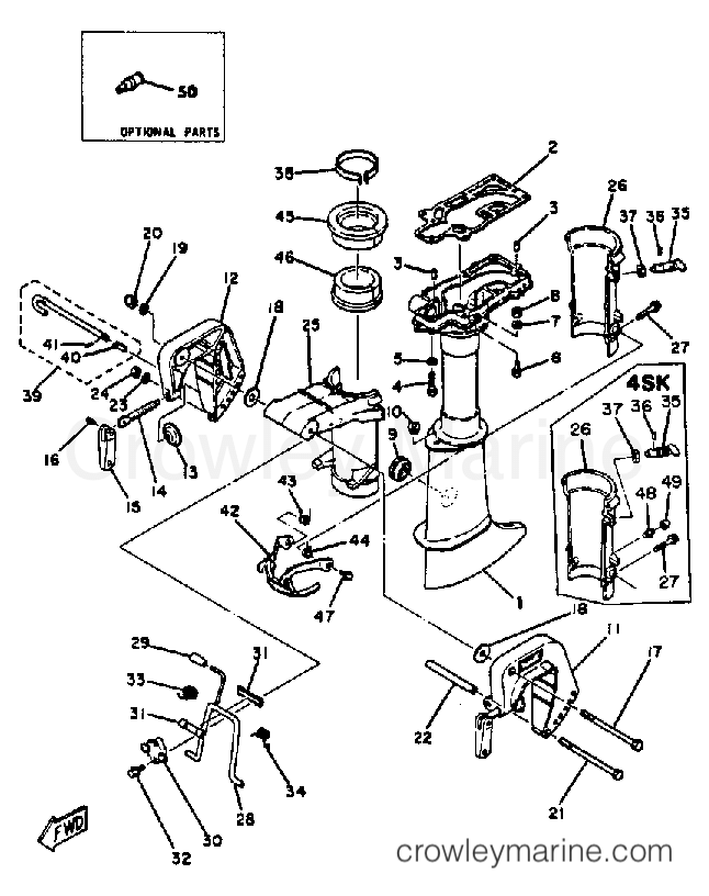 Yamaha Motors 4SK - UPPER CASING BRACKET