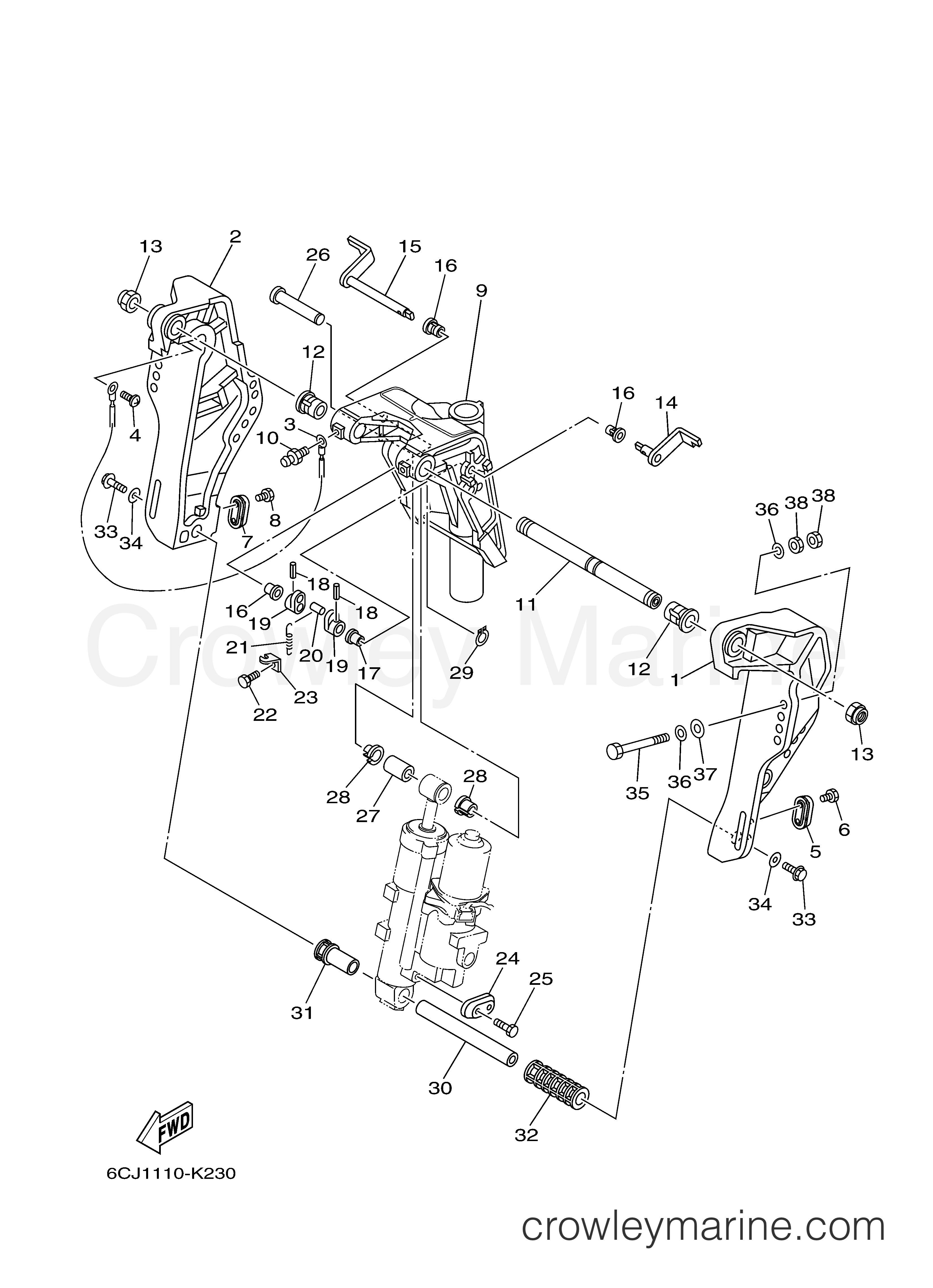 Yamaha Motors F70LA - BRACKET 1