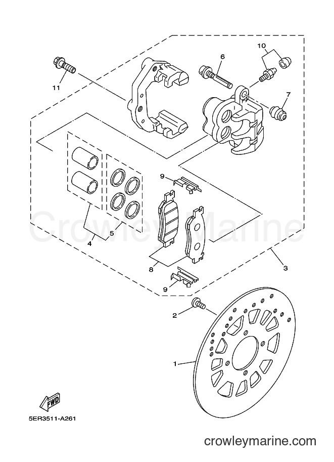 2002 Scooter T105SE - T105SE (5ER3) [010] - FRONT BRAKE CALIPER