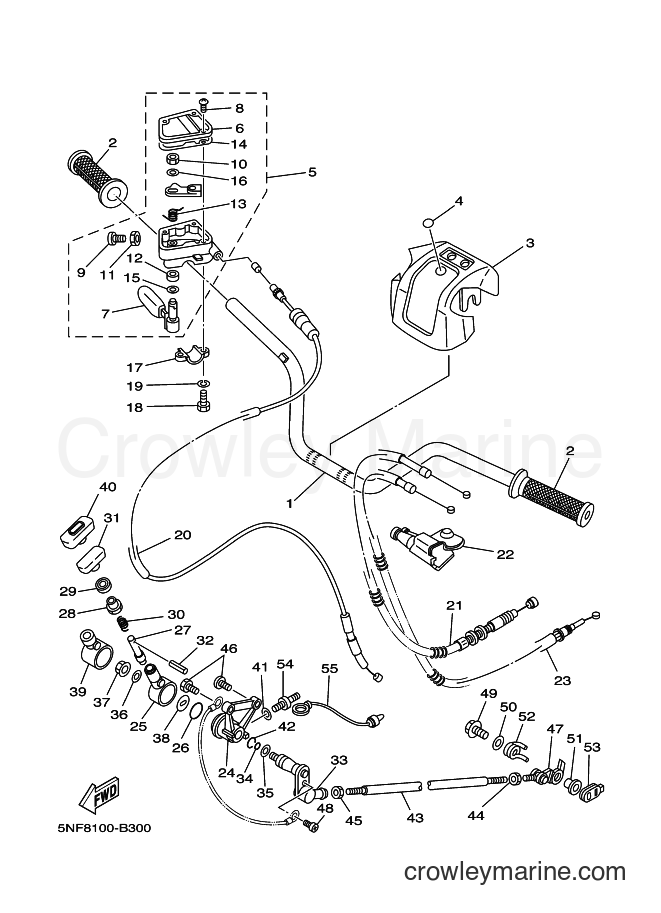 Yamaha Motors YFM350X (5NFA) [020] - STEERING HANDLE & CABLE