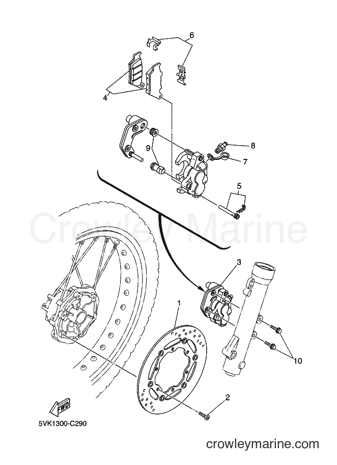 2007 Dirt Bike XT660R - XT660R (5VK8) [010] - FRONT BRAKE CALIPER