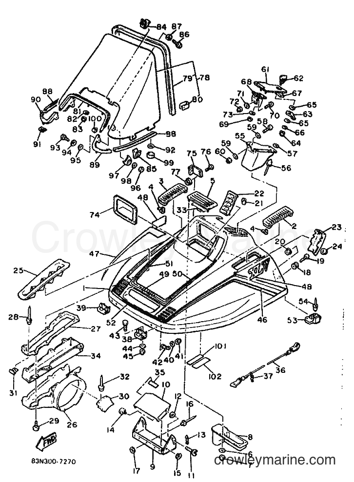 1989 Snowmobile XL540 - XL540 (86L1) [010] - SHROUD & WINDSHIELD