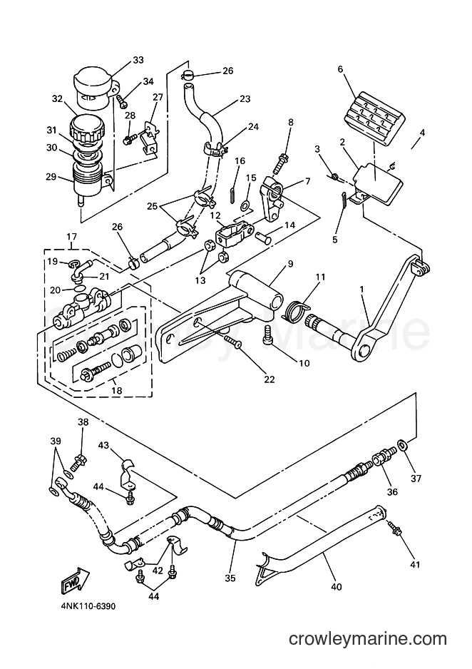 Yamaha Motors XVZ1300A (4YP1) [040] - REAR MASTER CYLINDER
