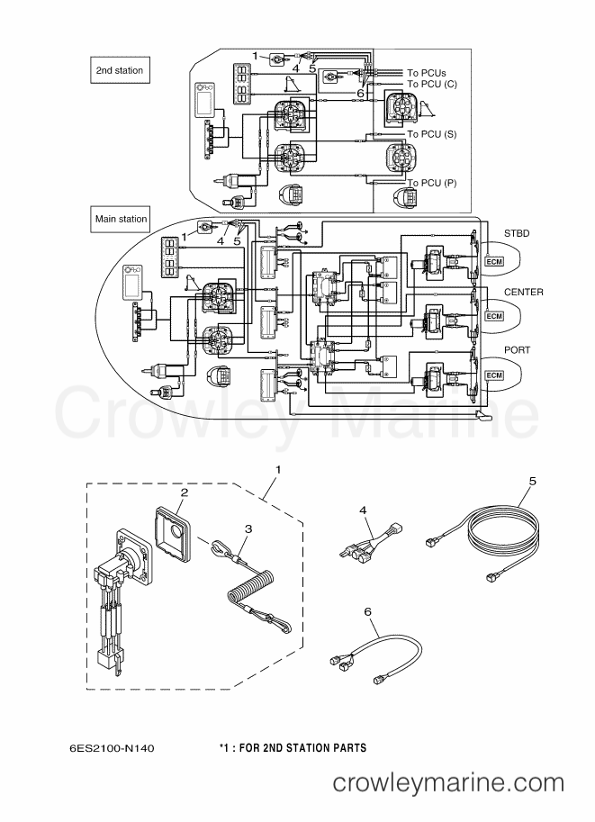 Yamaha Motors HELM MASTER (6ES2) [040] - PANEL SWITCH (TRIPLE)