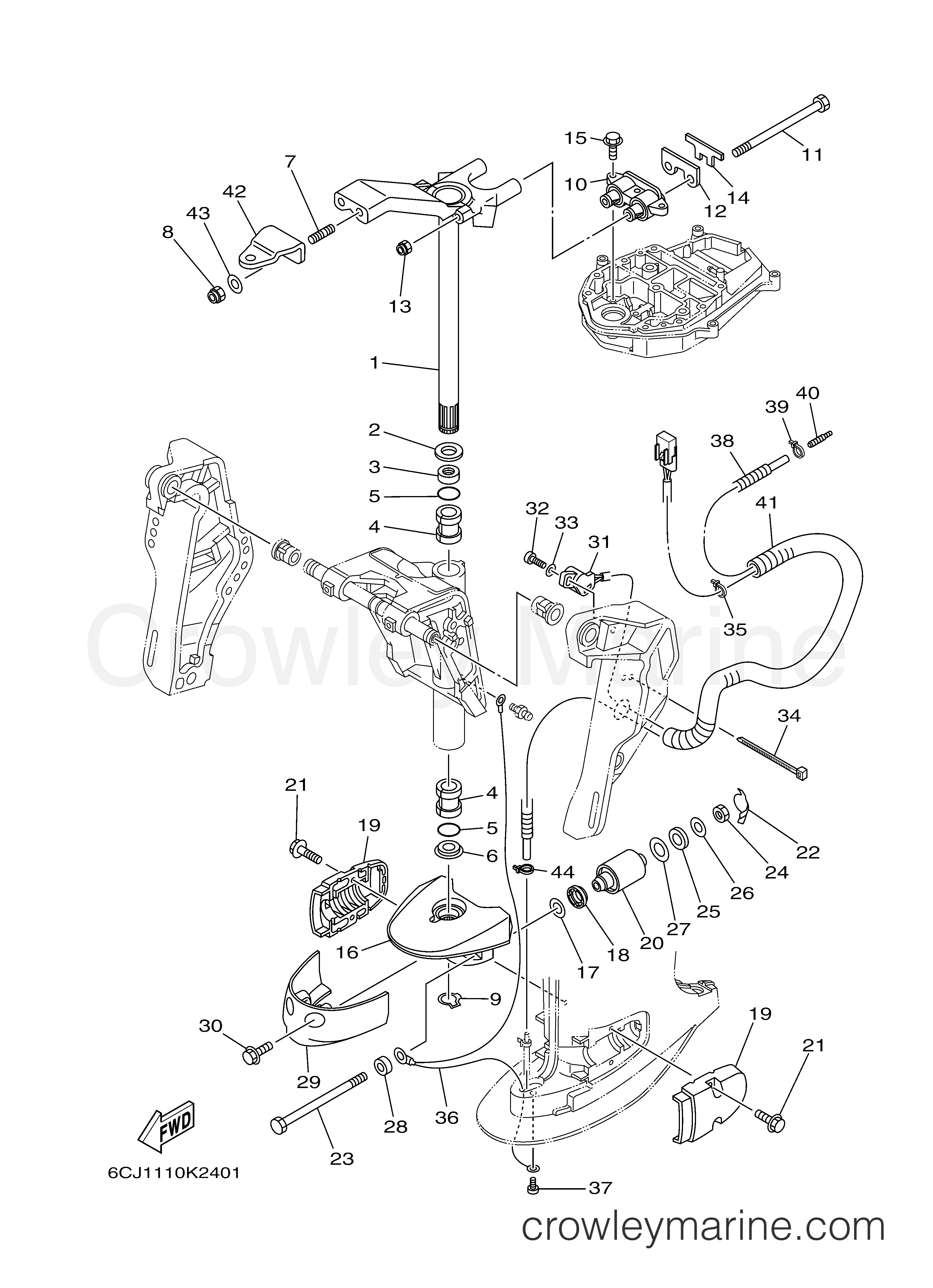 BRACKET 2 2010 Yamaha Outboard 70hp F70LA Crowley Marine