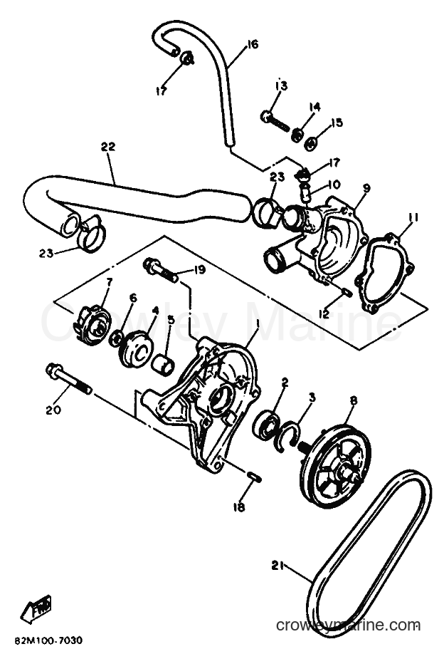 1987 Snowmobile EX570 - EX570 (82M) [999] - WATER PUMP