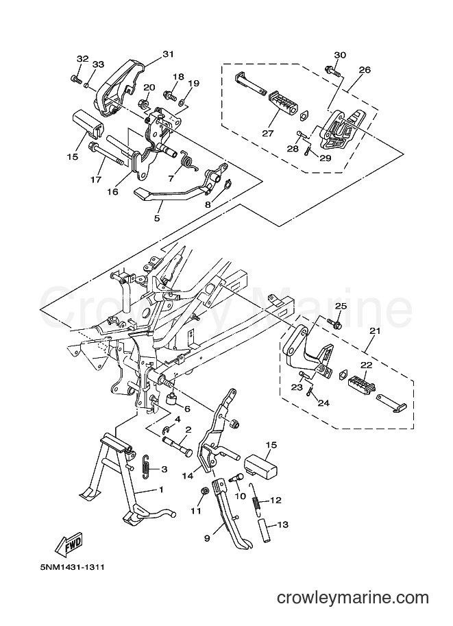 2002 Scooter JZ120F - JZ120F (5NM3) [010] - STAND & FOOTREST