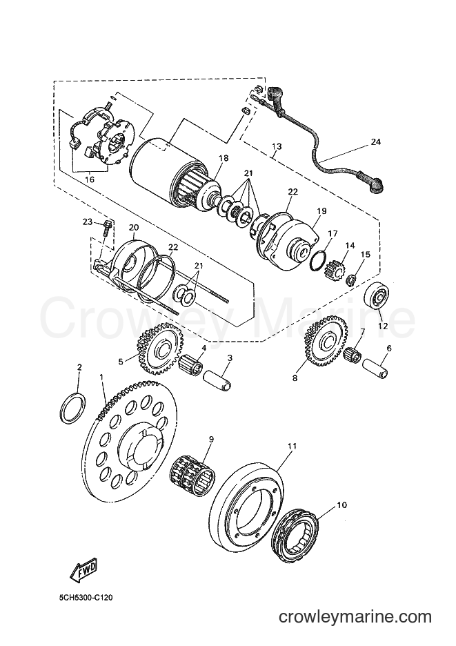 2004 Dirt Bike TT600RE - TT600RE (5CH5) [02A] - STARTER CLUTCH