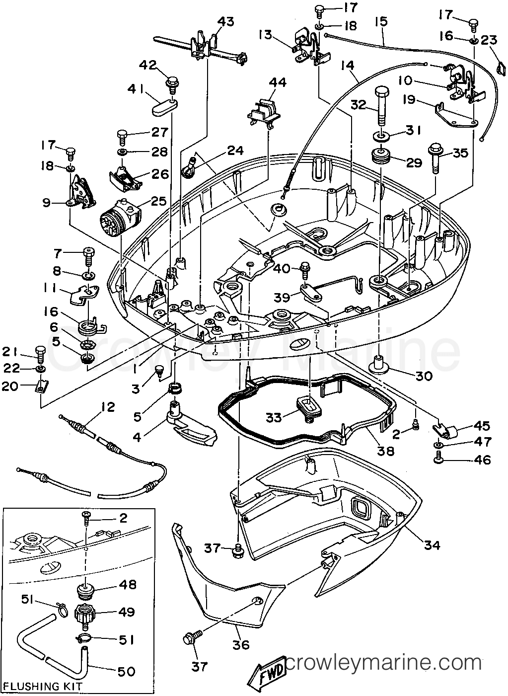 Yamaha Motors 200TXRT - BOTTOM COWLING