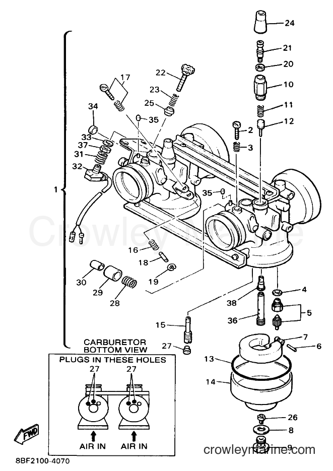 1995 Snowmobile VT480TF - VT480TF (8BM2) [999] - CARBURETOR