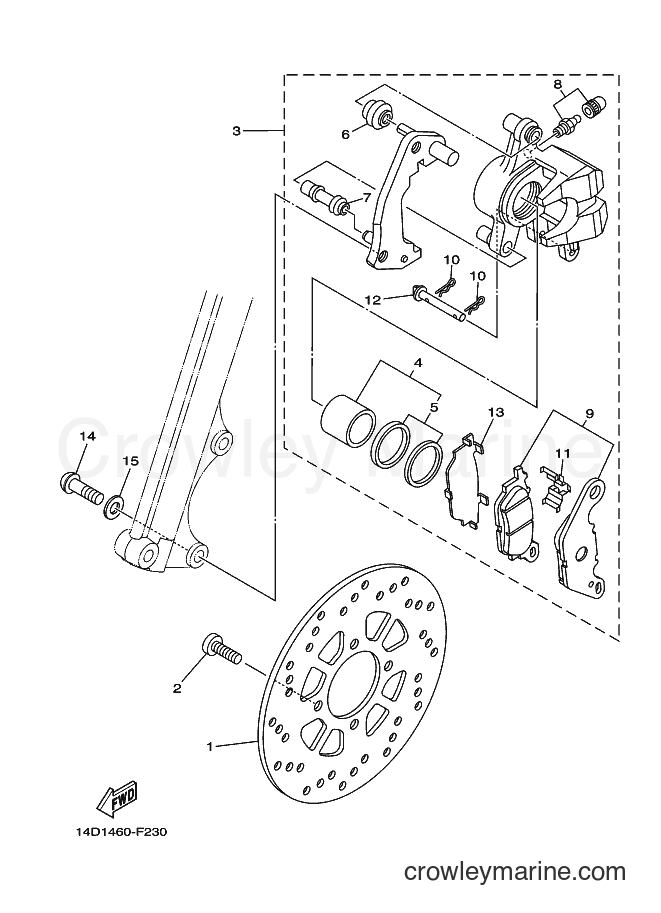 2008 Scooter AL115C - AL115C (14D1) [010] - FRONT BRAKE CALIPER