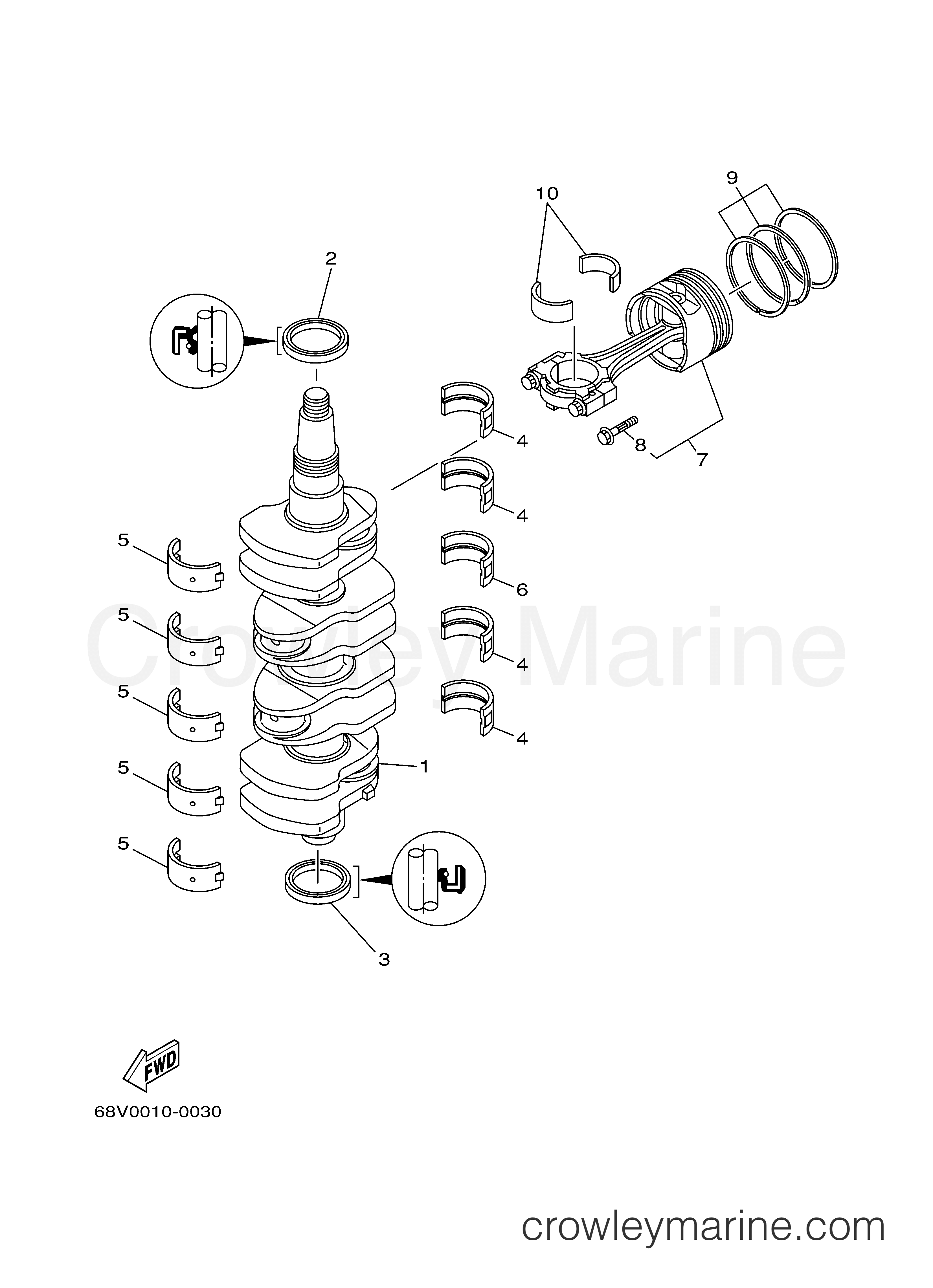 Yamaha Motors F115TXRY - CRANKSHAFT PISTON