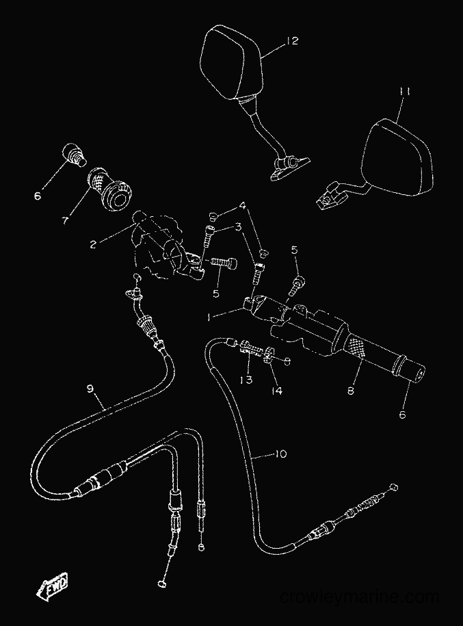 1999 Scooter TZR50 - TZR50 (4YV2) [999] - STEERING HANDLE & CABLE