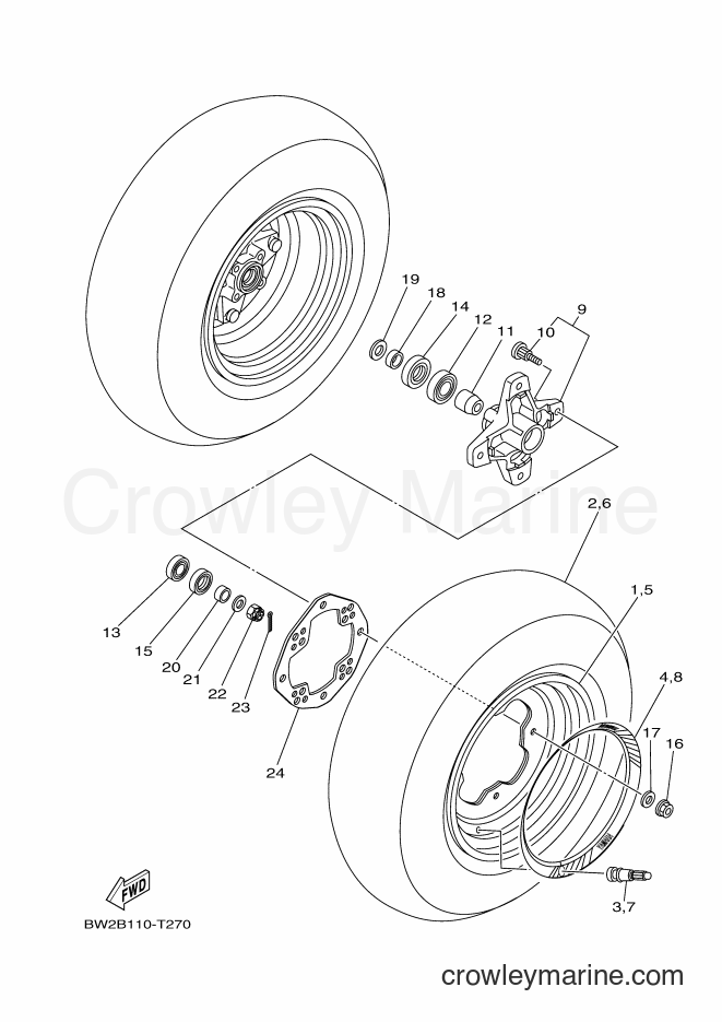 2019 ATV YFZ450R - YFZ450R (BW2E) [010] - FRONT WHEEL