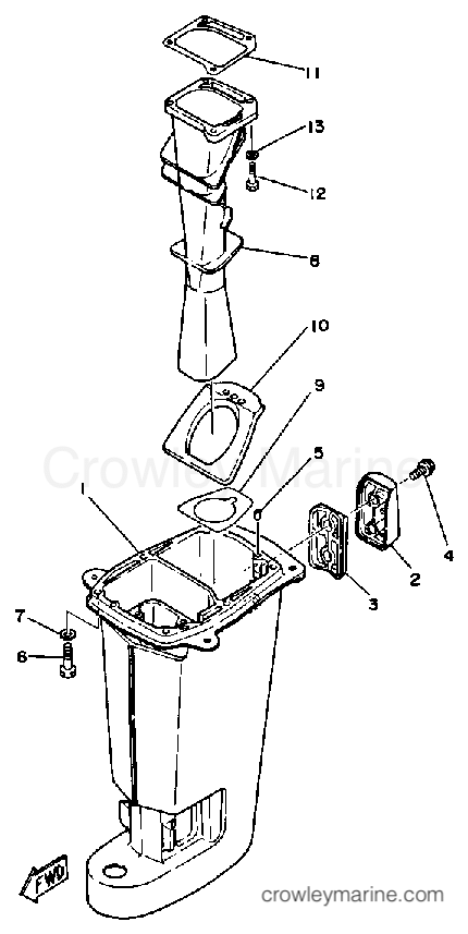 Yamaha Motors 25ESG - UPPER CASING