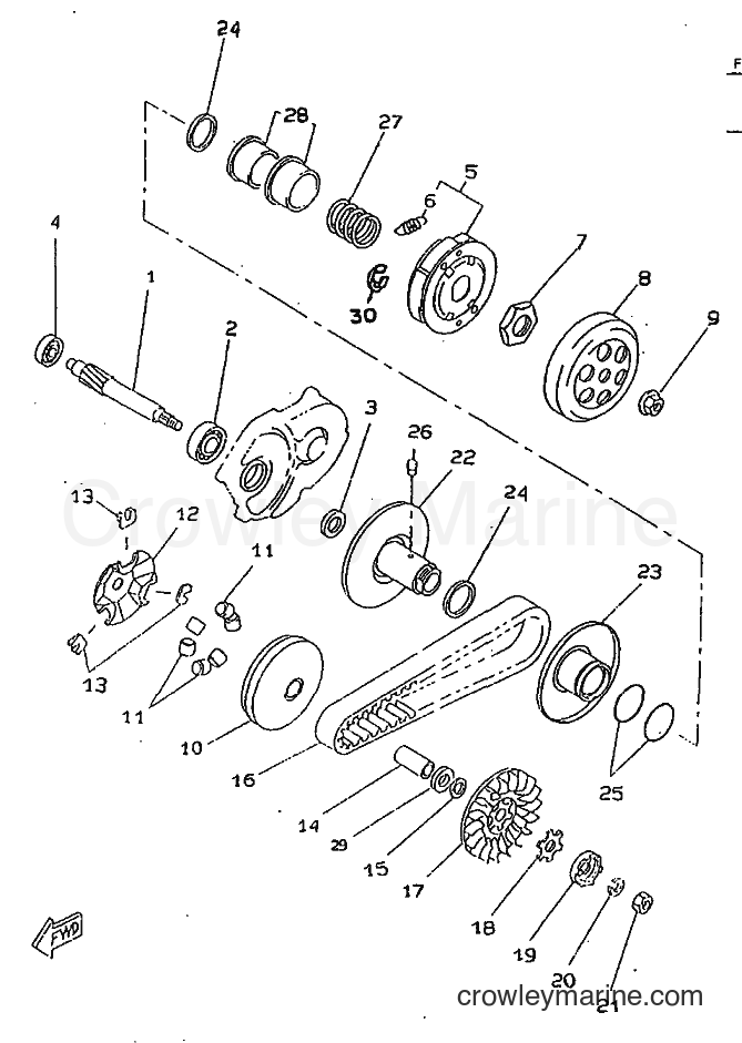 1998 Scooter CW50RSP - CW50RSP (4URF) [010] - CLUTCH