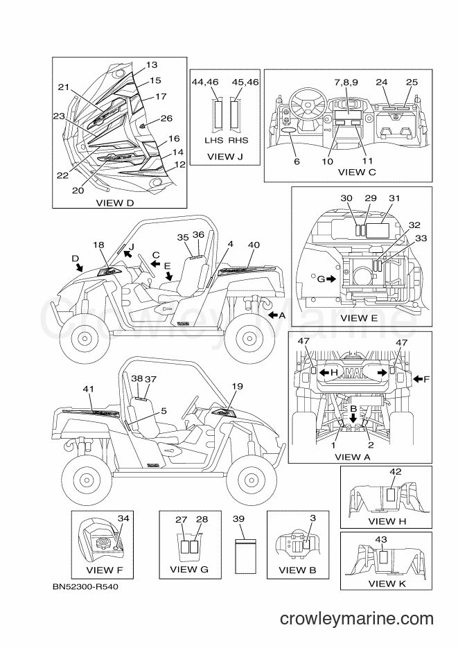 2016 ATV YXE700ES - YXE700ES (BN52) [010] - EMBLEM & LABEL 1