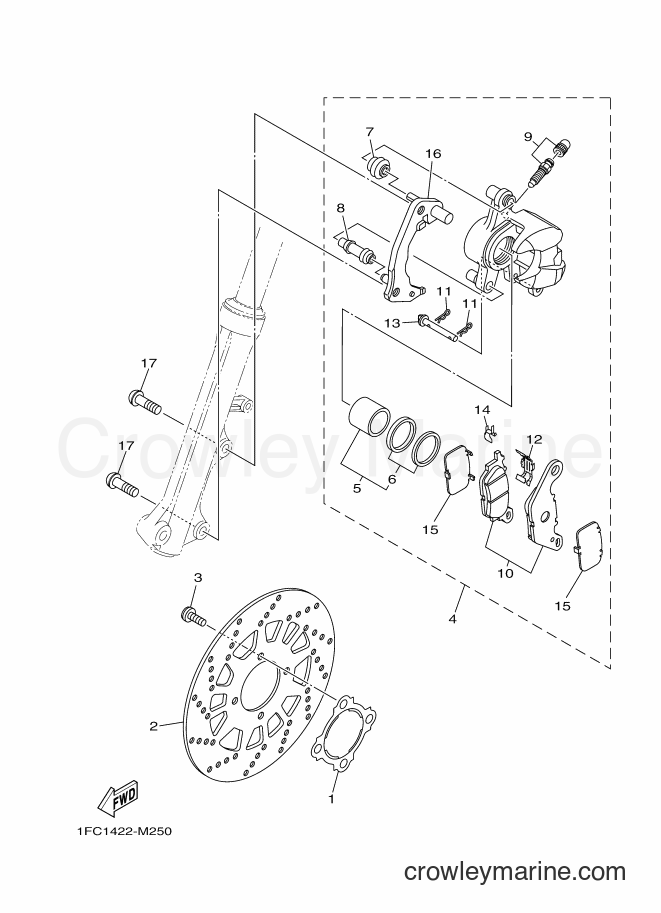 2015 Scooter T115FLSEC - T115FLSEC (1FP7) [010] - FRONT BRAKE CALIPER