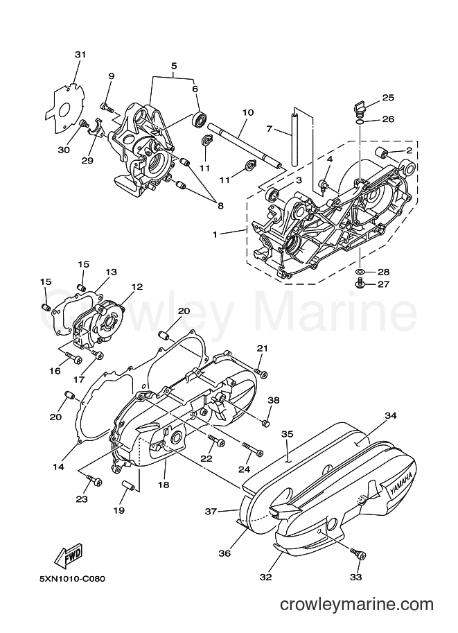 2004 Street Bike YL50 - YL50 (5XN1) [010] - クランクケース