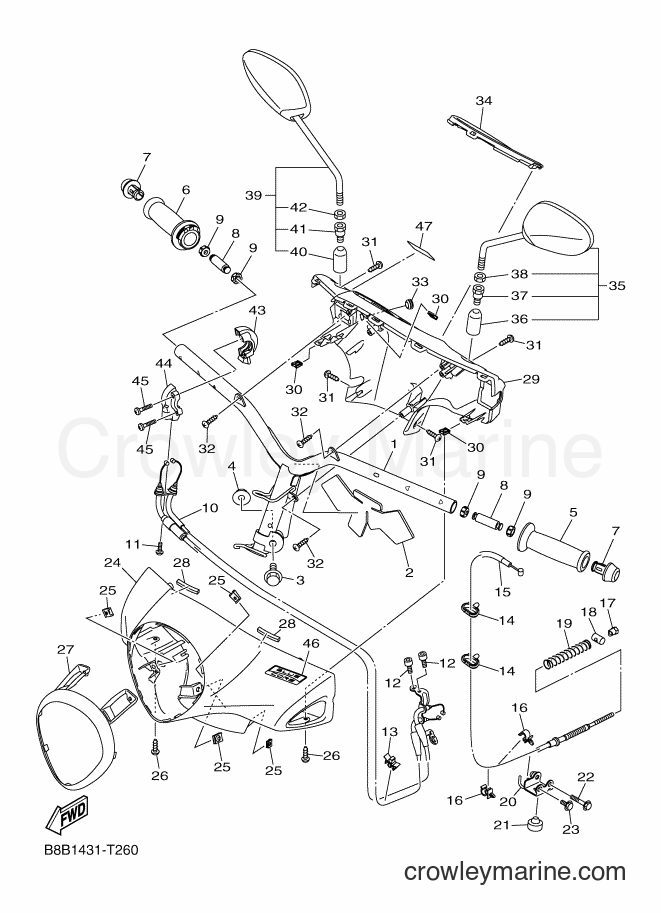2018 Street Bike LTF125-A - LTF125-A (B8B2) [010] - STEERING HANDLE & CABLE