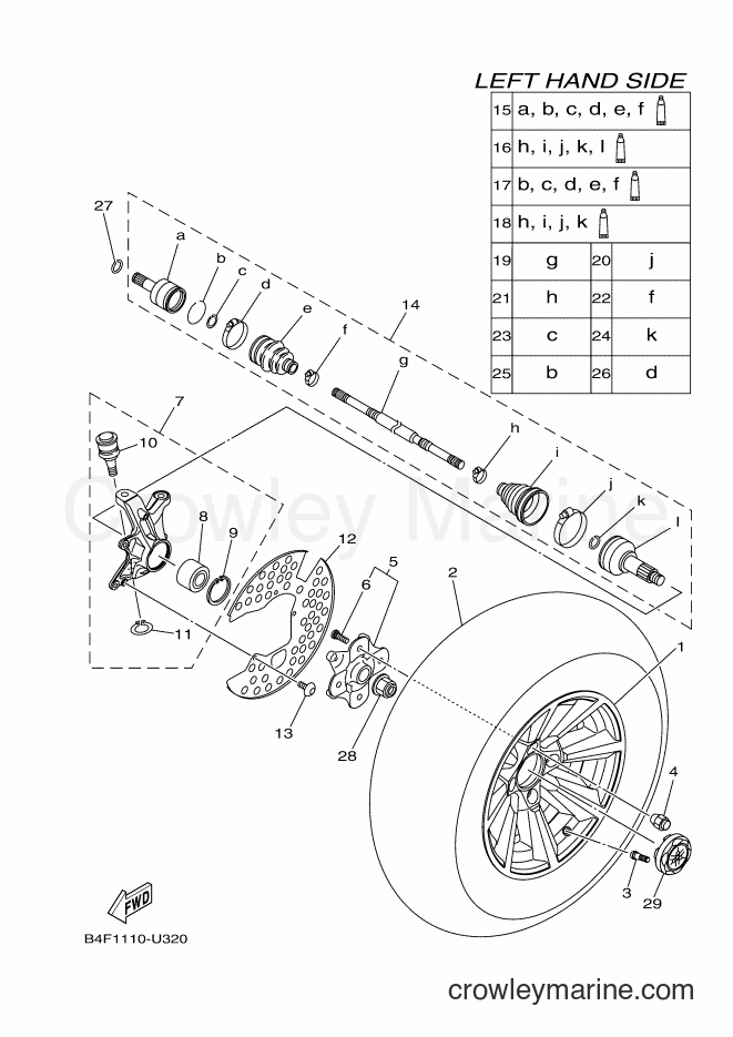 Yamaha Motors YFM700FWAD (B4F2) [010] - FRONT WHEEL