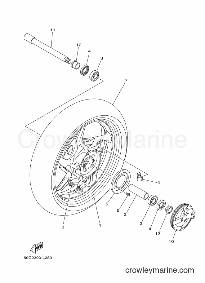 Yamaha Motors XP500 (59CG) [010] - FRONT WHEEL 2