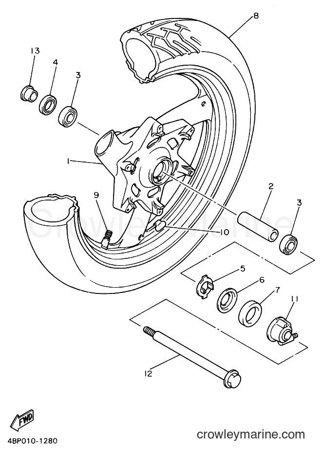 1992 Street Bike XJ600S - XJ600S (4DU3) [010] - FRONT WHEEL