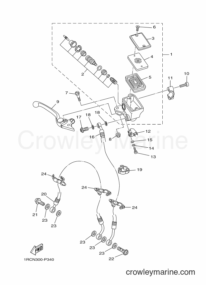 2015 Street Bike MT09 - MT09 (1RCW) [050] - FRONT MASTER CYLINDER