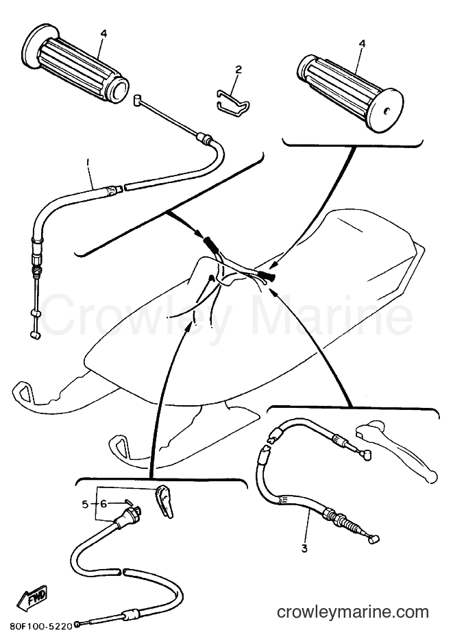 Yamaha Motors BR250 (89B1) [010] - CONTROL CABLE
