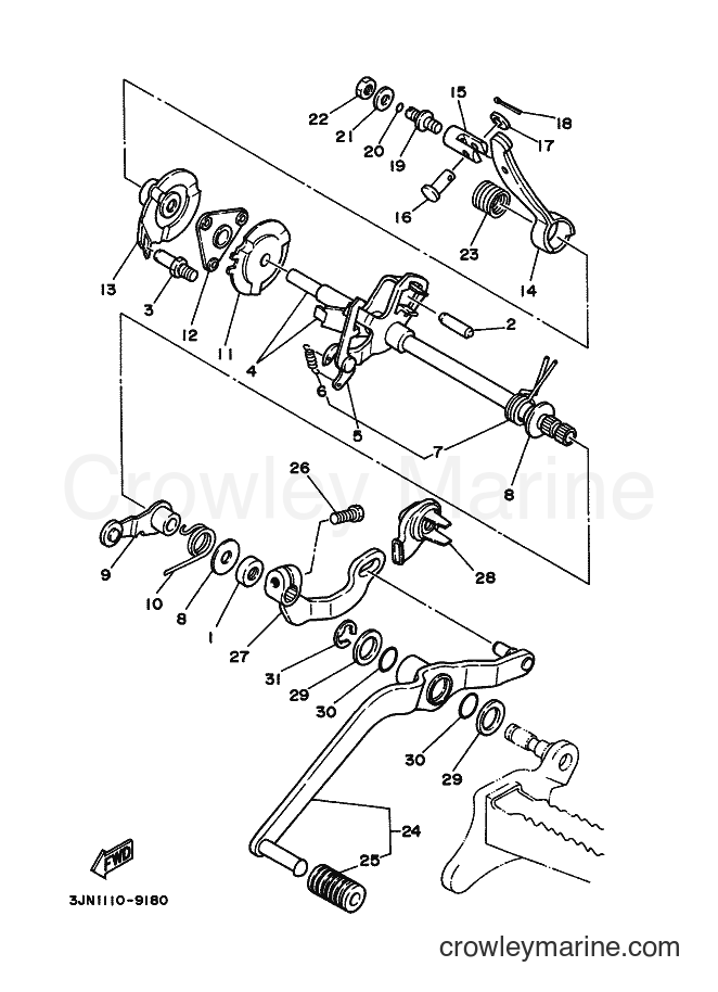 1989 ATV YFU1 - YFU1 (3JN2) [010] - SHIFT SHAFT