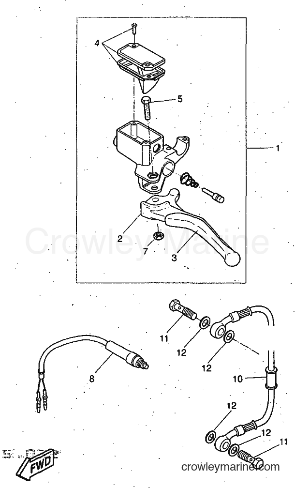 1997 Scooter YQ50 - YQ50 (5CN1) [999] - REAR MASTER CYLINDER