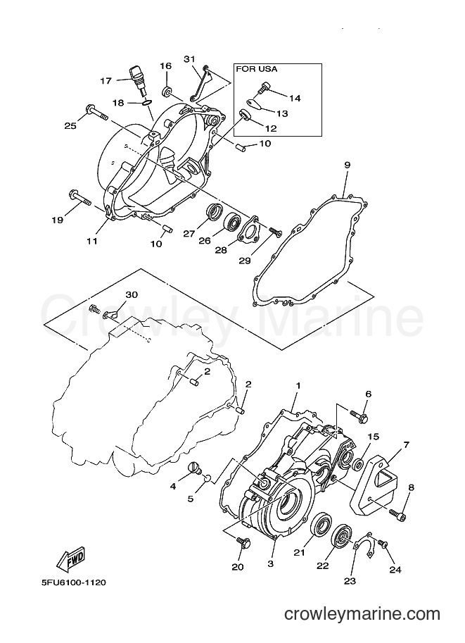 2001 ATV YFM400FWN - YFM400FWN (5FU8) [010] - CRANKCASE COVER 1
