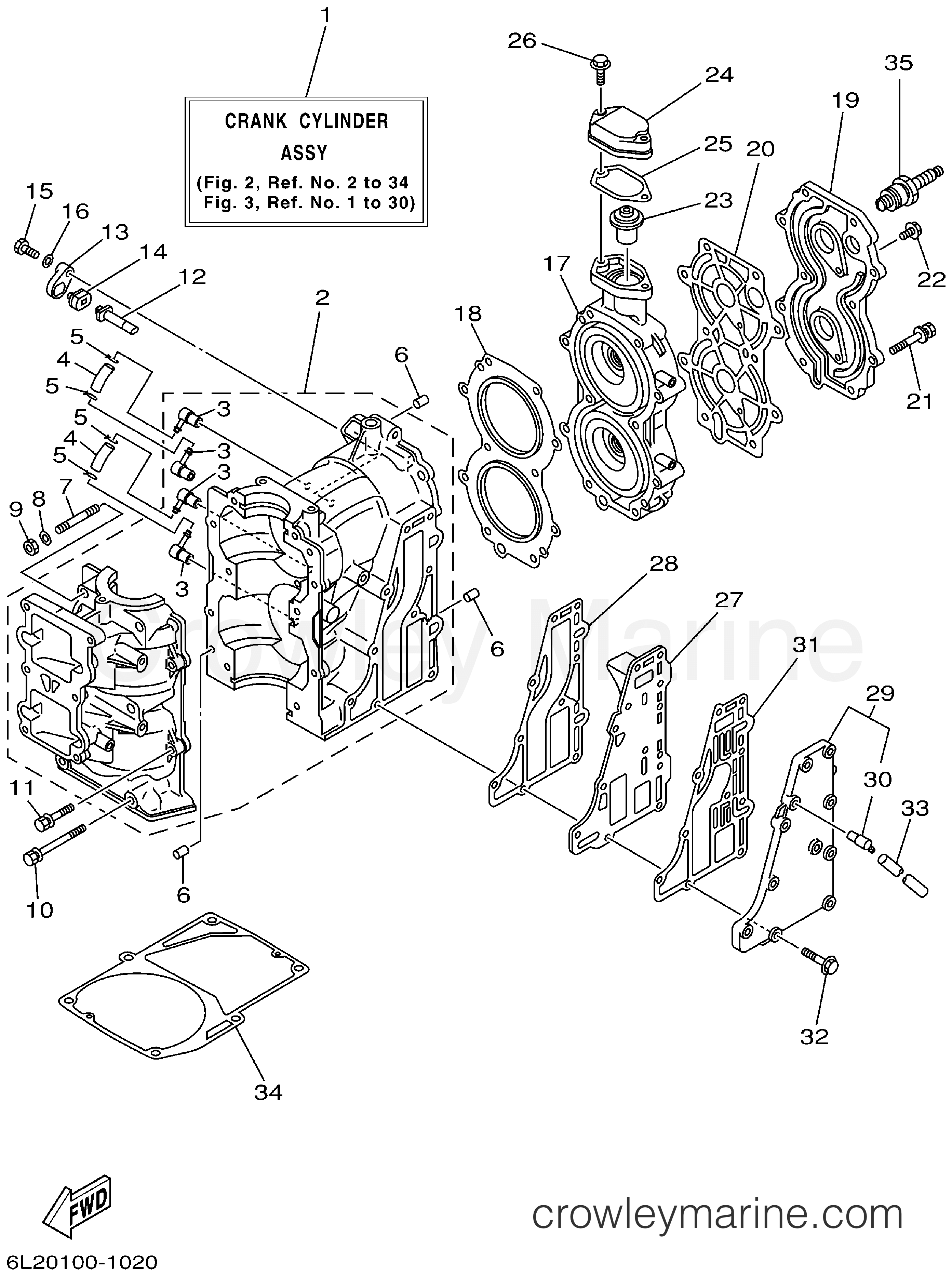 Yamaha Motors 25MSHKZ - CYLINDER CRANKCASE
