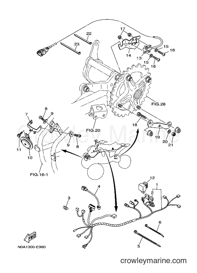 2006 ATV YFM350 - YFM350 (5YTB) [010] - HARNESS & SENSOR & HORN(N0A3)