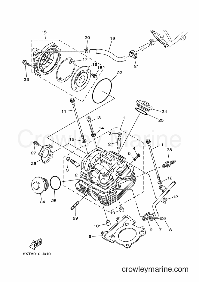 2012 Dirt Bike XT250 - XT250 (3C5Y) [010] - CYLINDER HEAD