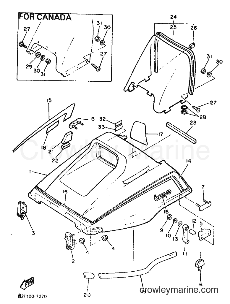 1997 Snowmobile BR250L - BR250L (82F) [999] - SHROUD & WINDSHIELD