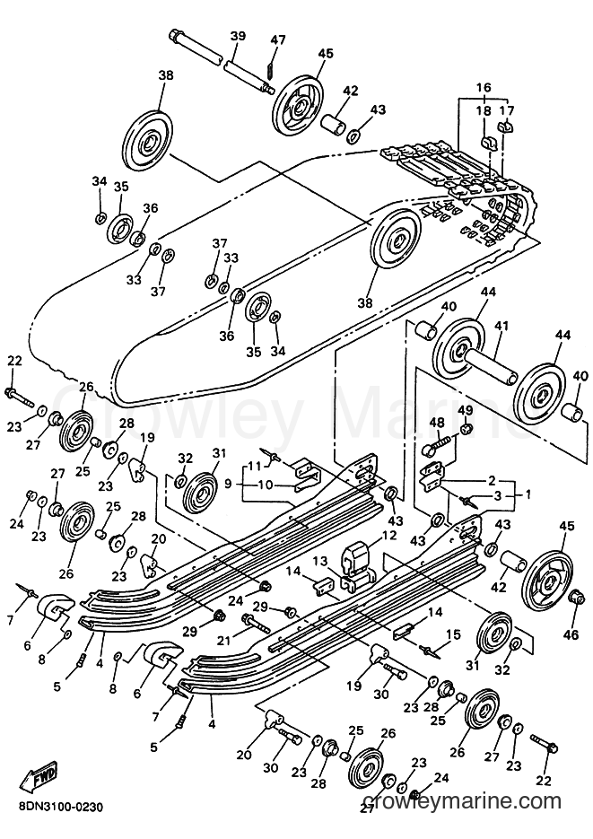 2000 Snowmobile SRX700 - SRX700 (8DN3) [020] - TRACK SUSPENSION 1