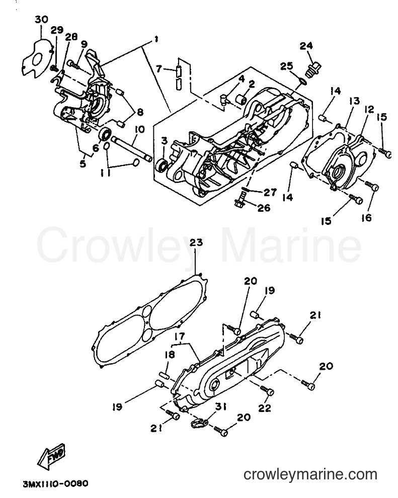 1992 Scooter CW50 - CW50 (4BY2) [999] - CRANKCASE