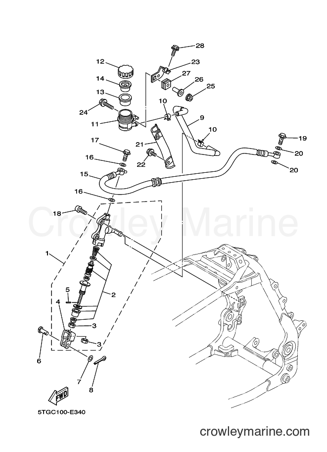 2006 ATV YFZ450 - YFZ450 (5TGJ) [010] - REAR MASTER CYLINDER