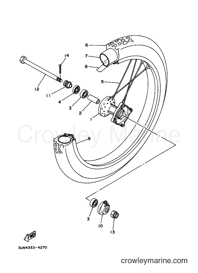 1996 Scooter DT50LC - DT50LC (3UN5) [010] - FRONT WHEEL