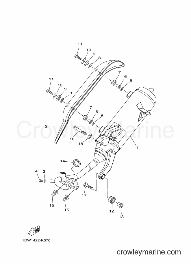 2012 Scooter XC100N - XC100N (1DW2) [010] - EXHAUST