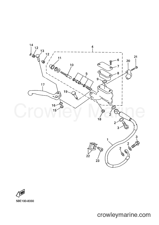 1998 Dirt Bike YZ400F - YZ400F (5BE2) [060] - FRONT MASTER CYLINDER