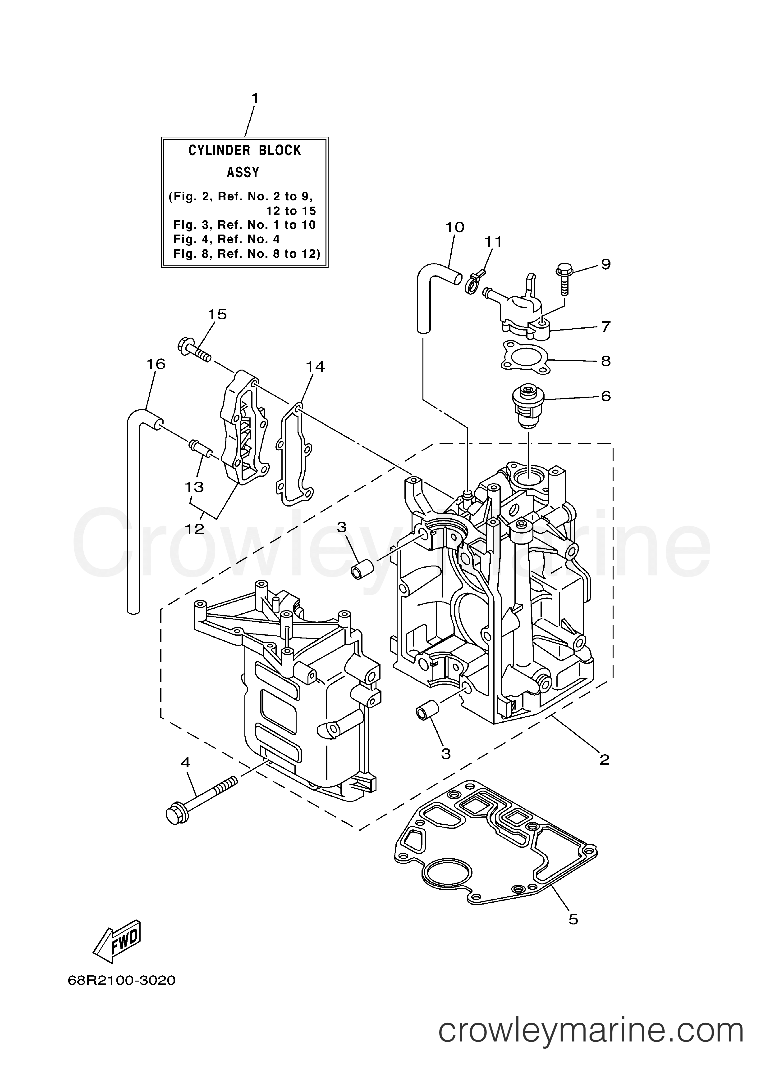 Yamaha Motors F6MLHB - CYLINDER CRANKCASE 1