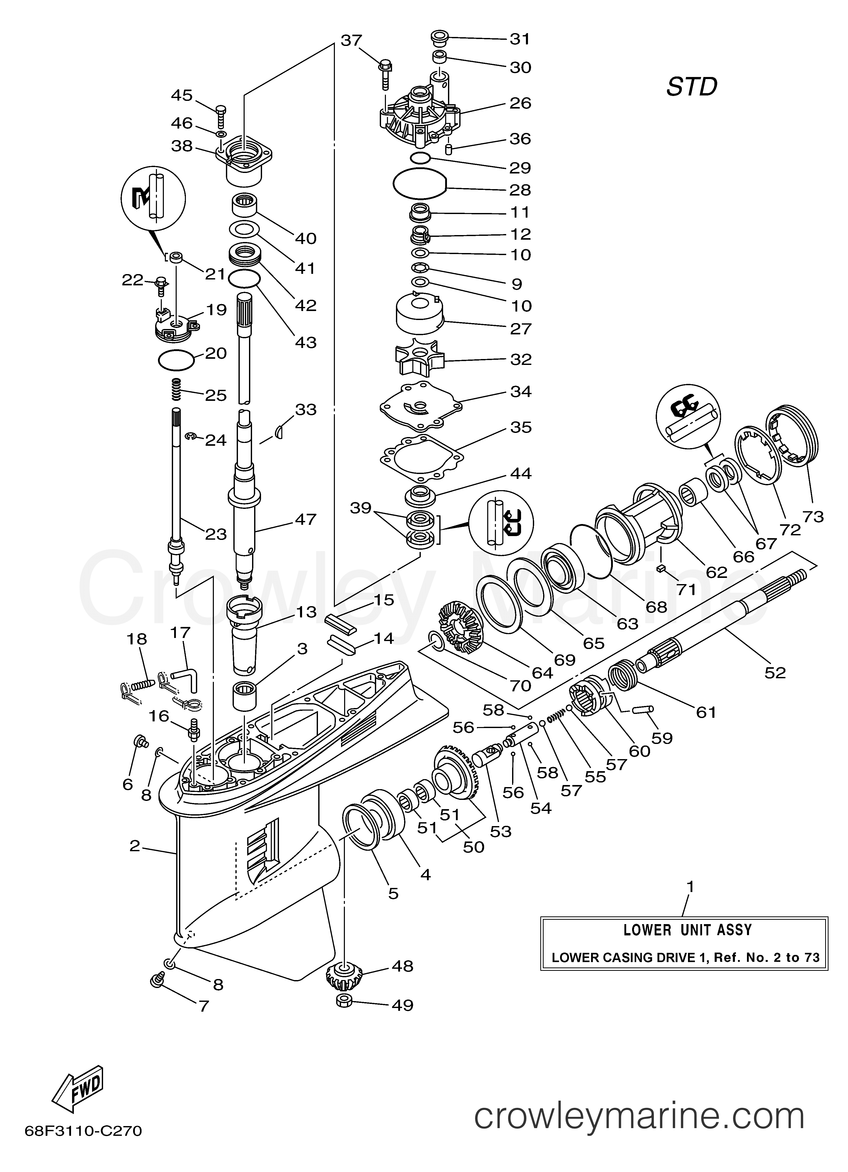 Yamaha Motors Z175TXRD - LOWER CASING DRIVE 1