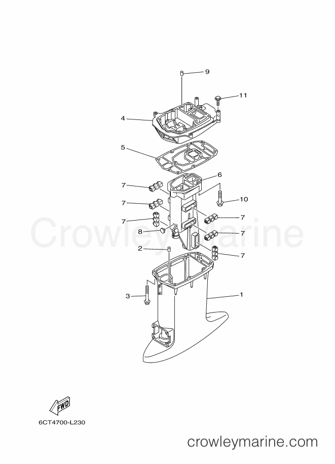 Yamaha Motors 30DMHOL (6CTE) [110] - UPPER CASING
