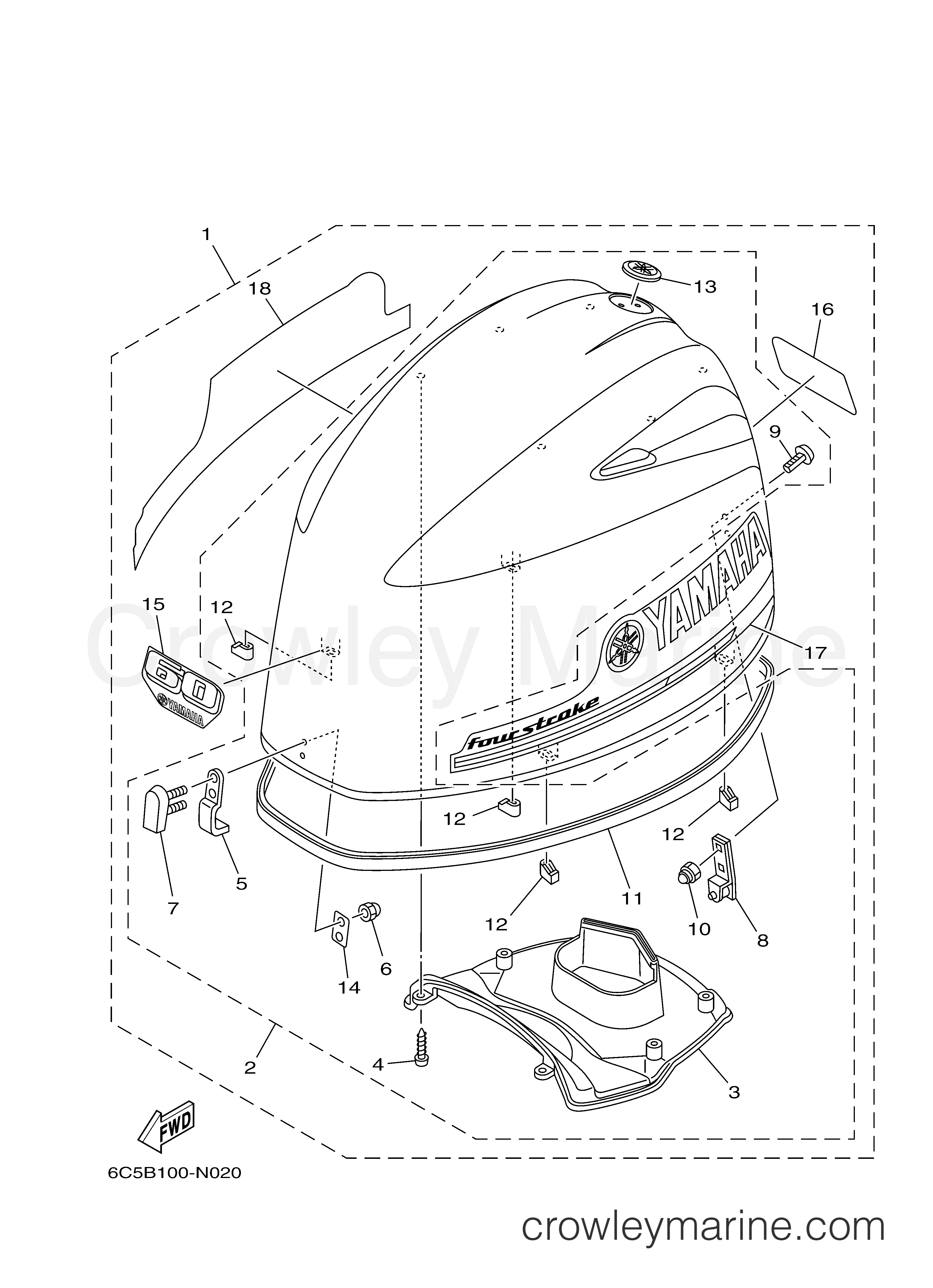 Yamaha Motors F60LHB - TOP COWLING
