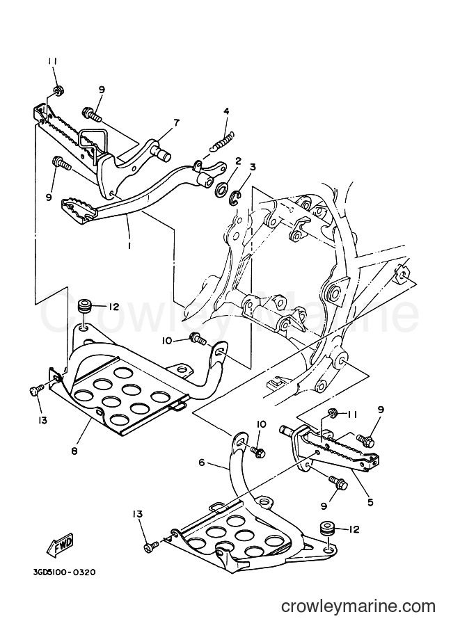 1992 ATV YFM350X - YFM350X (3GDA) [010] - STAND & FOOTREST