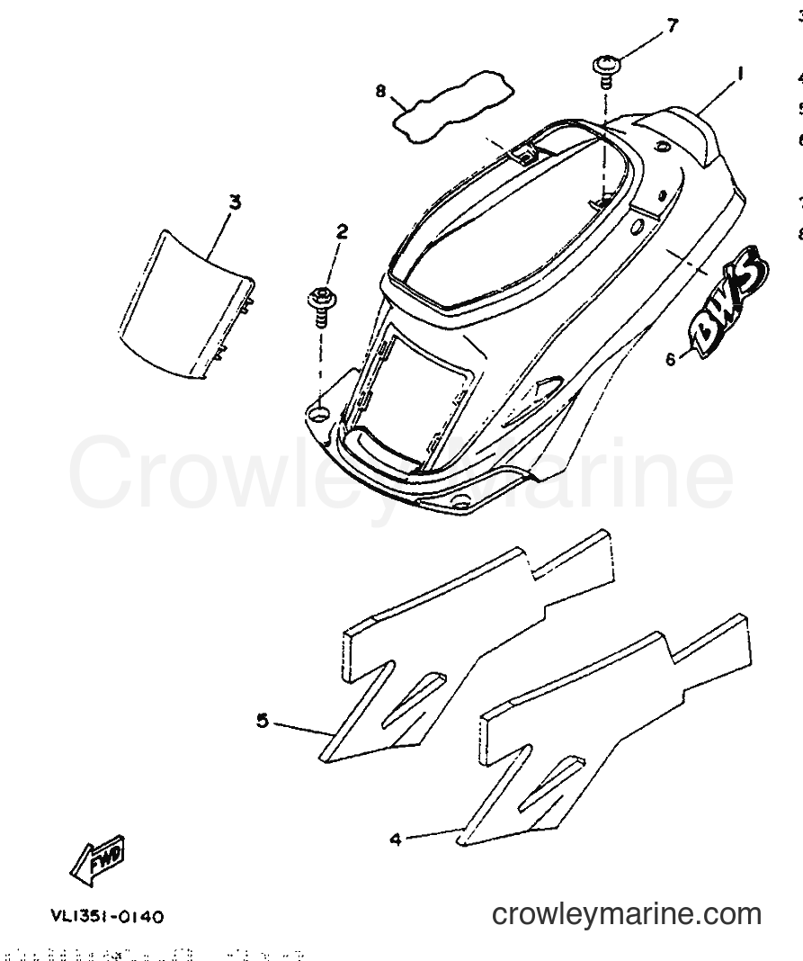 1991 Scooter CW50 - CW50 (4BX1) [999] - SIDE COVER