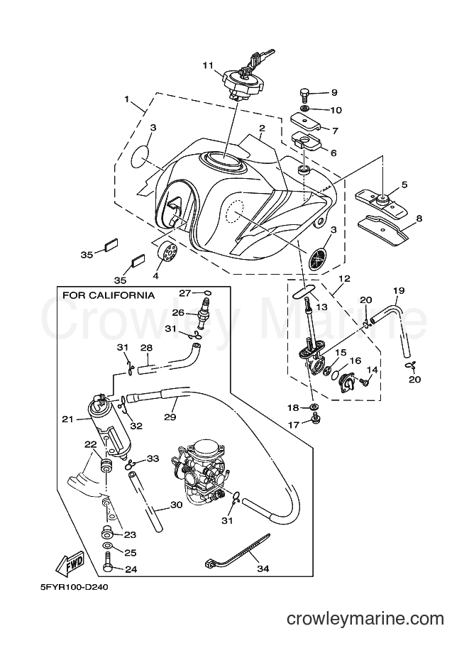 2005 Dirt Bike TW200E - TW200E (3XTF) [010] - FUEL TANK